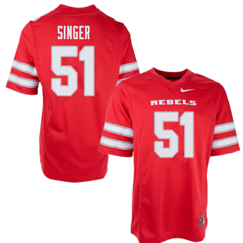 Men's UNLV Rebels #51 Zack Singer College Football Jerseys Sale-Red
